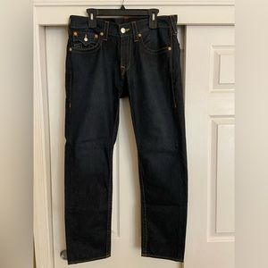 TRUE RELIGION 33x30 SKINNY DARK DENIM BLUE EXCELLENT CONDITION